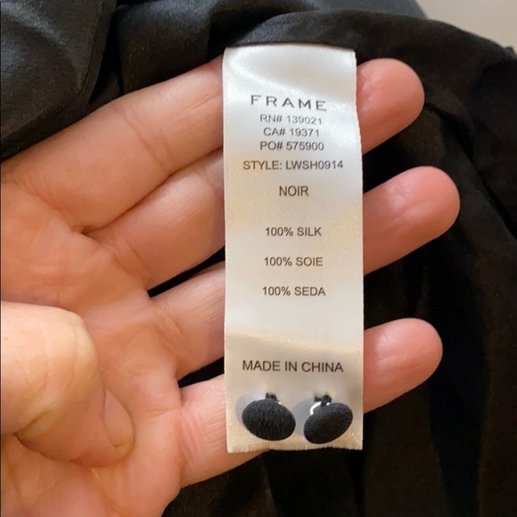 FRAME 100% Silk Long sleeve - Noir - Picture 9 of 9